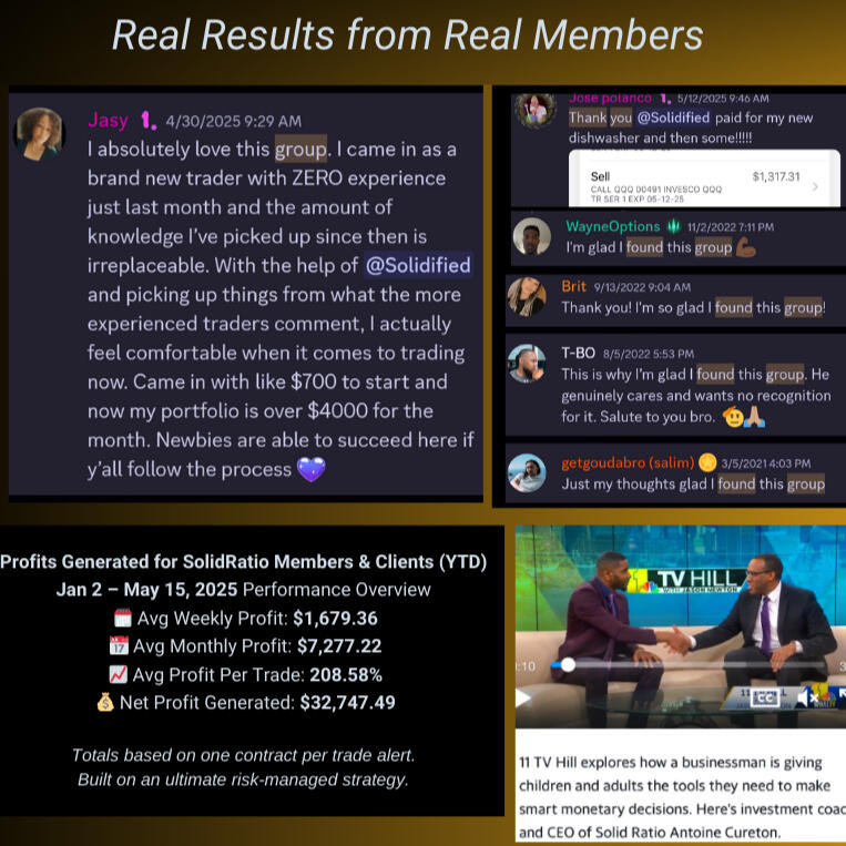 SolidRatio Investments: Antoine Cureton Real Results Real Members